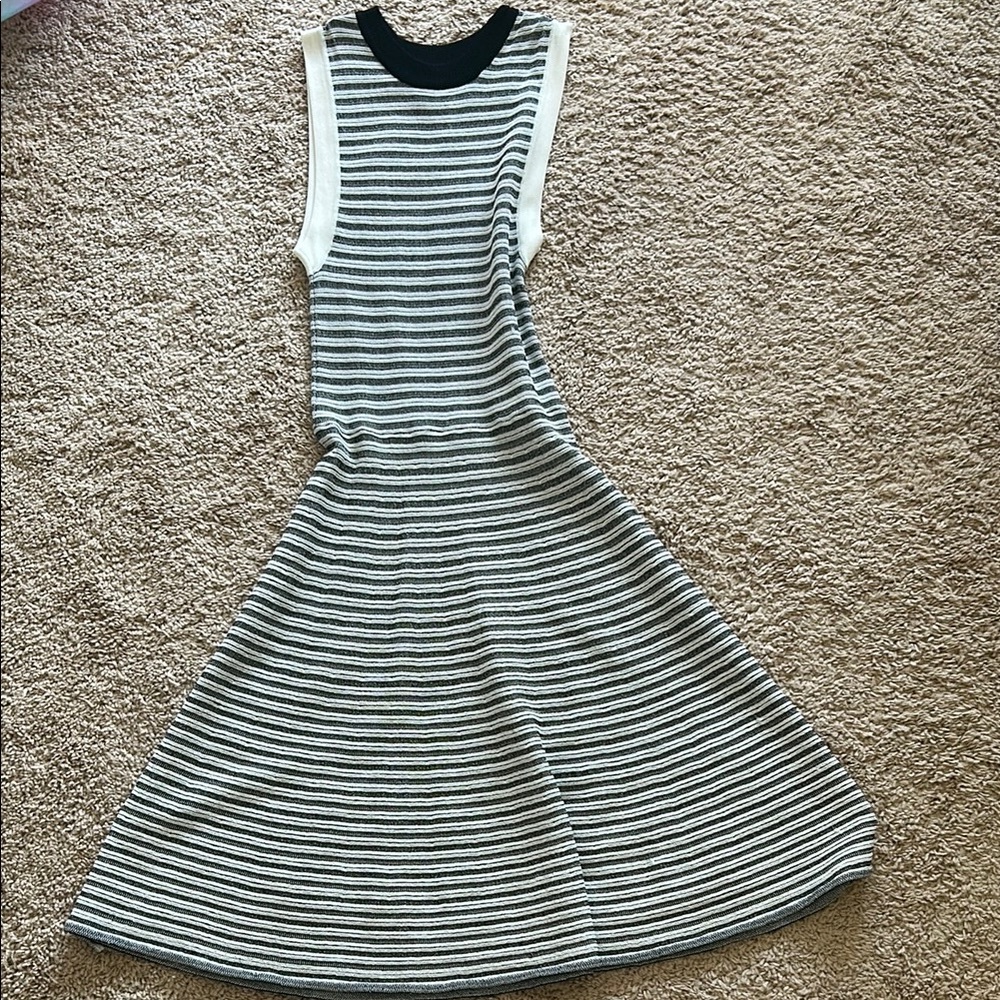 Bar III Black and White A-Line Midi Dress